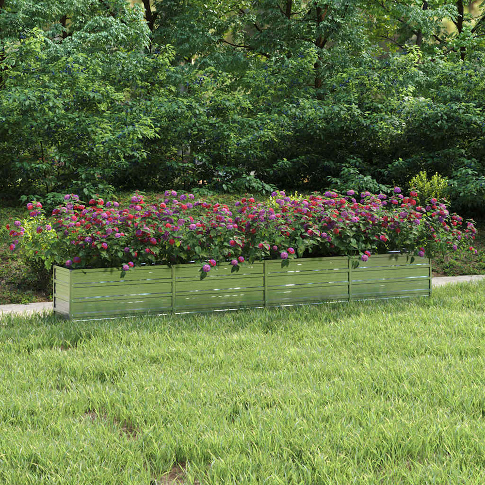 vidaXL Galvanized Steel Raised Garden Bed 320x40x45 cm Silver