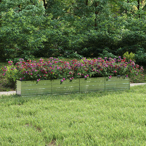 vidaXL Galvanized Steel Raised Garden Bed 320x40x45 cm Silver