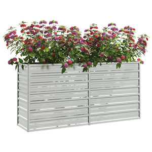 vidaXL Galvanized Steel Raised Garden Bed 160x40x77 cm Silver