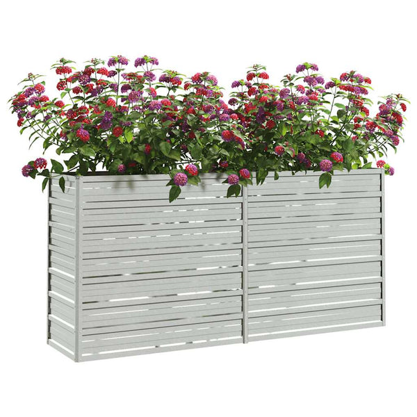 vidaXL Galvanized Steel Raised Garden Bed 160x40x77 cm Silver