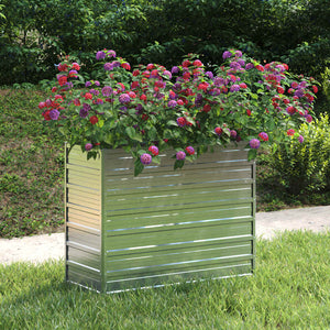 vidaXL Raised Garden Bed 100x40x77 cm Galvanized Steel Silver