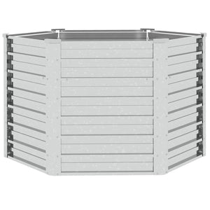 vidaXL Garden Raised Bed 129x77 cm Galvanized Steel Silver