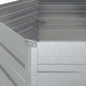 vidaXL Garden Raised Bed 129x77 cm Galvanized Steel Silver