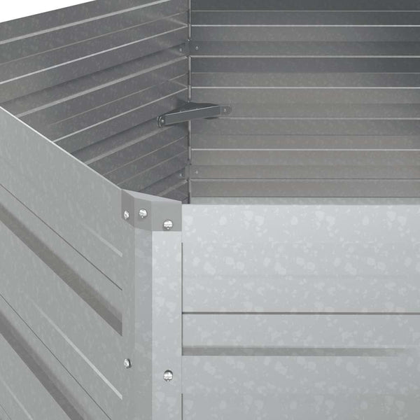 vidaXL Garden Raised Bed 129x77 cm Galvanized Steel Silver