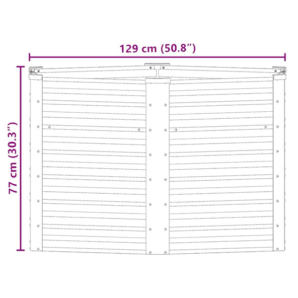 vidaXL Garden Raised Bed 129x77 cm Galvanized Steel Silver