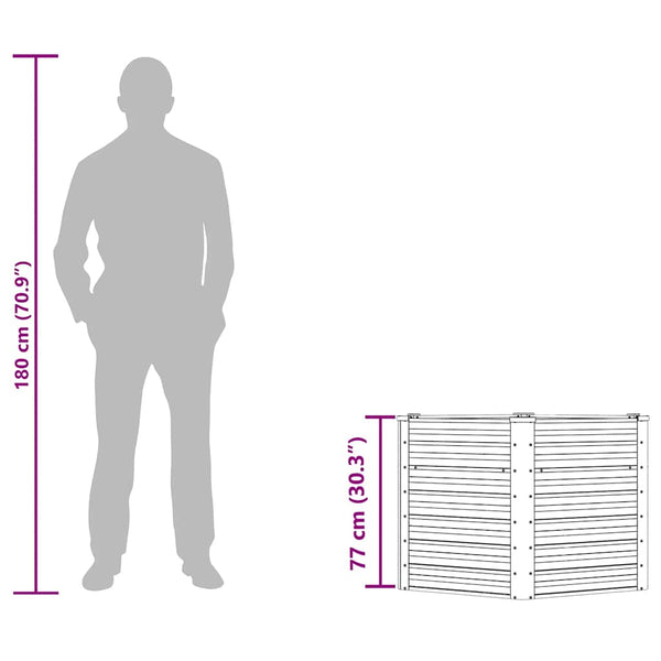 vidaXL Garden Raised Bed 129x77 cm Galvanized Steel Silver