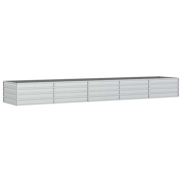 vidaXL Garden Raised Bed 400x80x45 cm Galvanized Steel Silver