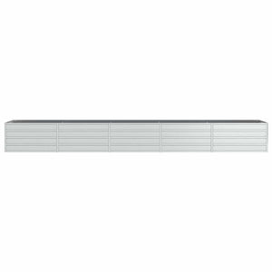 vidaXL Garden Raised Bed 400x80x45 cm Galvanized Steel Silver