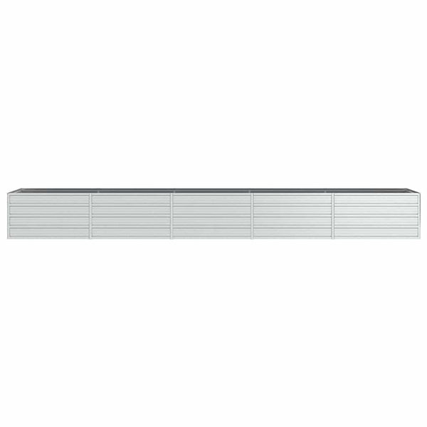 vidaXL Garden Raised Bed 400x80x45 cm Galvanized Steel Silver