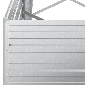vidaXL Garden Raised Bed 400x80x45 cm Galvanized Steel Silver