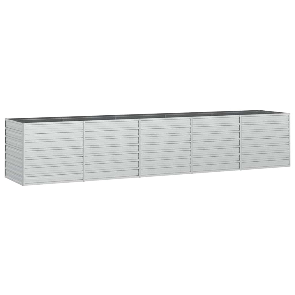 vidaXL Raised Garden Bed 400x80x77 cm Galvanized Steel Silver