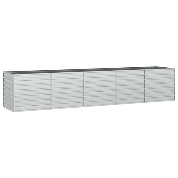 vidaXL Raised Garden Bed 400x80x77 cm Galvanized Steel Silver