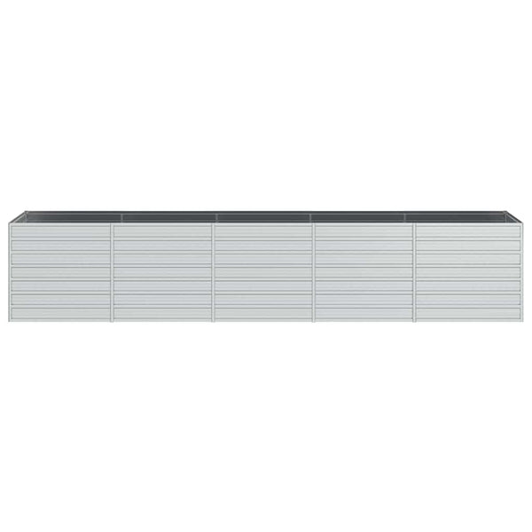 vidaXL Raised Garden Bed 400x80x77 cm Galvanized Steel Silver