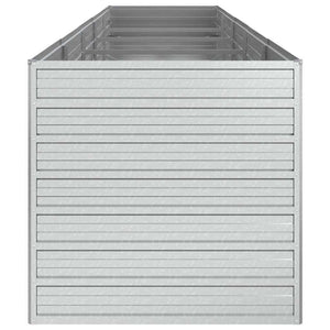 vidaXL Raised Garden Bed 400x80x77 cm Galvanized Steel Silver