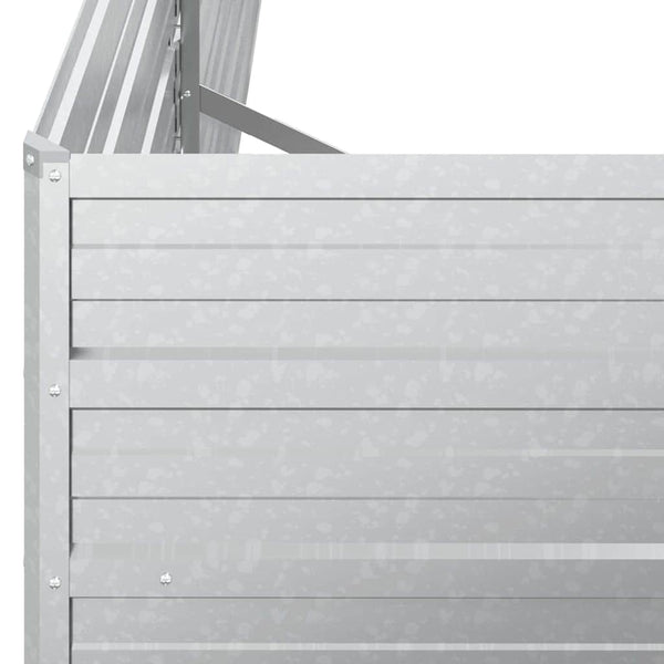 vidaXL Raised Garden Bed 400x80x77 cm Galvanized Steel Silver