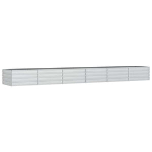 vidaXL Galvanized Steel Raised Garden Bed 480x80x45 cm Silver