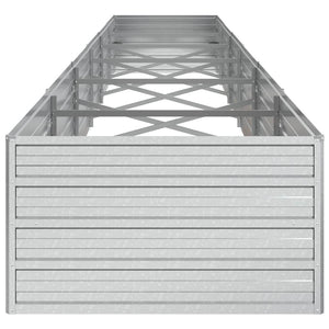 vidaXL Galvanized Steel Raised Garden Bed 480x80x45 cm Silver