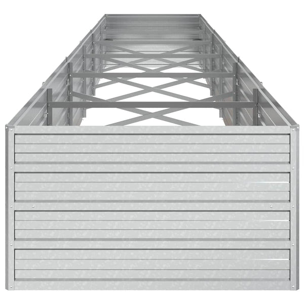 vidaXL Galvanized Steel Raised Garden Bed 480x80x45 cm Silver