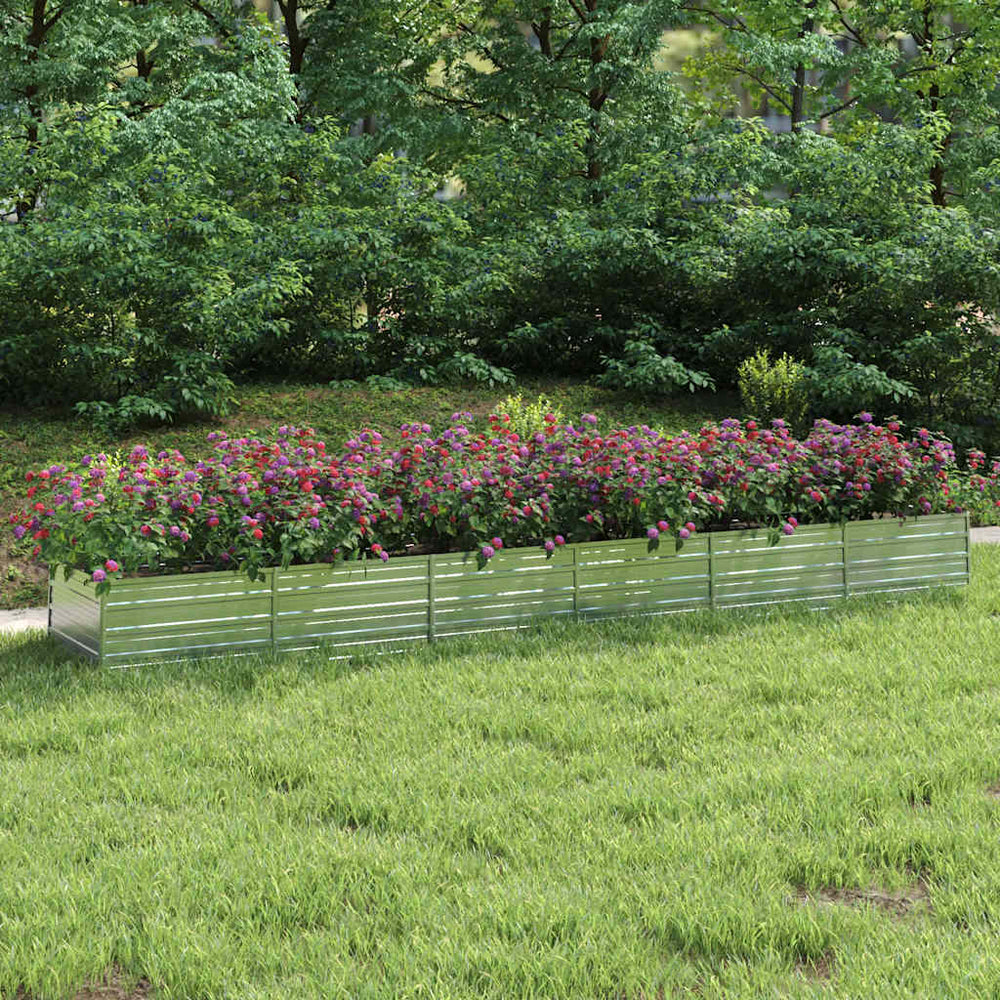 vidaXL Galvanized Steel Raised Garden Bed 480x80x45 cm Silver