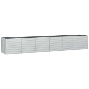 vidaXL Raised Garden Bed 480x80x77 cm Galvanized Steel Silver