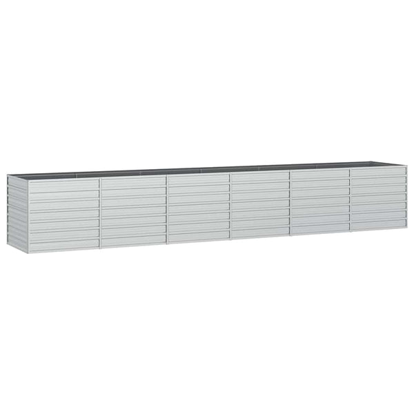 vidaXL Raised Garden Bed 480x80x77 cm Galvanized Steel Silver