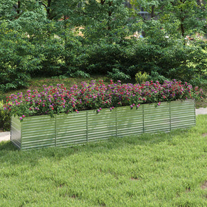 vidaXL Raised Garden Bed 480x80x77 cm Galvanized Steel Silver