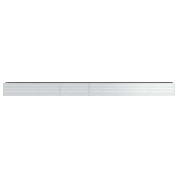 vidaXL Garden Raised Bed 600x80x45 cm Galvanized Steel Silver