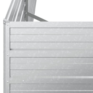 vidaXL Garden Raised Bed 600x80x45 cm Galvanized Steel Silver