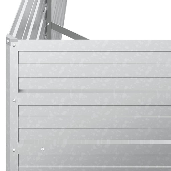 vidaXL Garden Raised Bed 600x80x45 cm Galvanized Steel Silver
