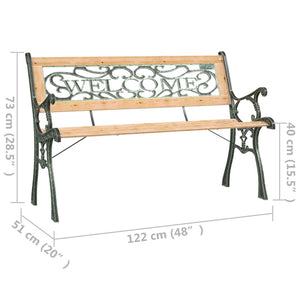 vidaXL Garden Bench 122 cm Solid Fir Wood