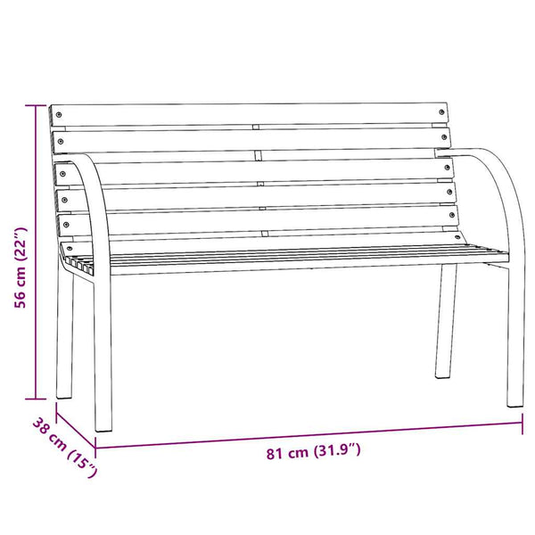 vidaXL Children's Garden Bench 81 cm Chinese Fir Wood Grey