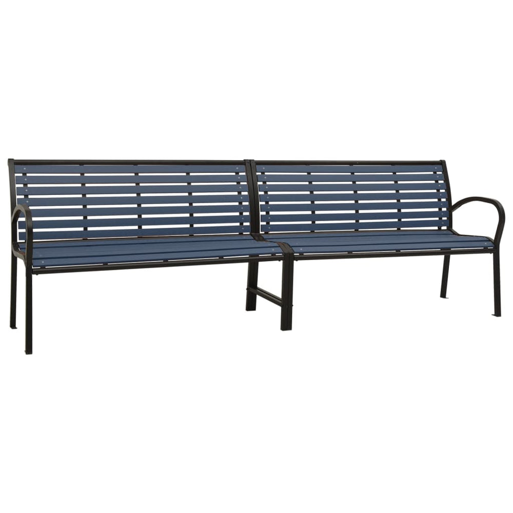 vidaXL Double Garden Bench 251 cm Steel and WPC Black