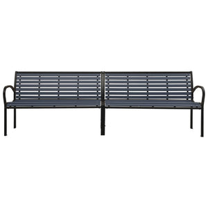 vidaXL Double Garden Bench 251 cm Steel and WPC Black