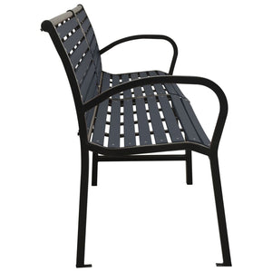 vidaXL Double Garden Bench 251 cm Steel and WPC Black