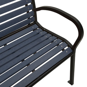 vidaXL Double Garden Bench 251 cm Steel and WPC Black