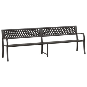 vidaXL Double Garden Bench 246 cm Black Steel