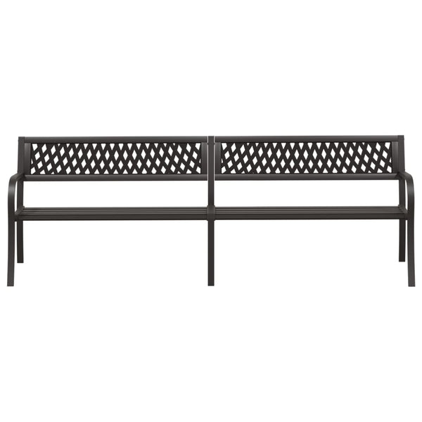 vidaXL Double Garden Bench 246 cm Black Steel