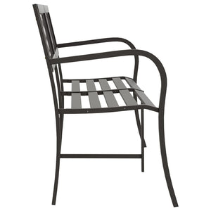 vidaXL Double Garden Bench 246 cm Black Steel