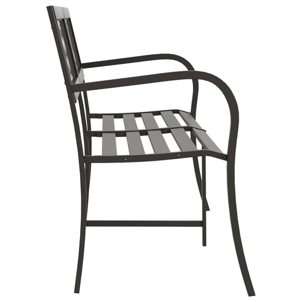 vidaXL Double Garden Bench 246 cm Black Steel