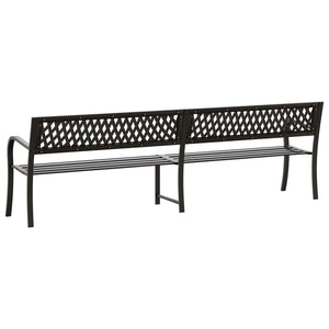 vidaXL Double Garden Bench 246 cm Black Steel