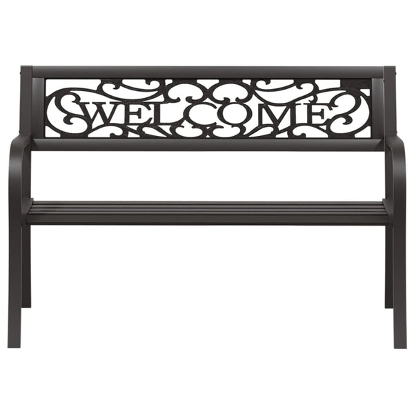 vidaXL Garden Bench 125 cm Steel Black