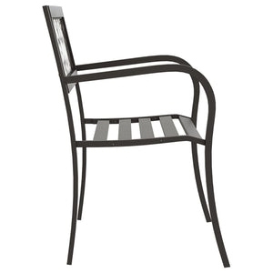 vidaXL Garden Bench 125 cm Steel Black