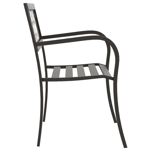 vidaXL Garden Bench 125 cm Steel Black