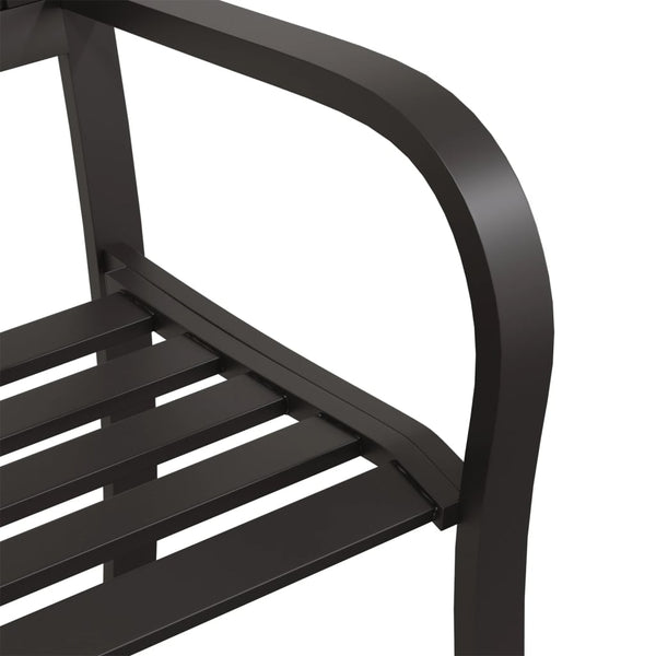 vidaXL Garden Bench 125 cm Steel Black