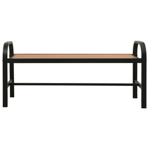 Gartenbank 124,5 cm Stahl und WPC Braun und Schwarz