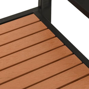Gartenbank 124,5 cm Stahl und WPC Braun und Schwarz