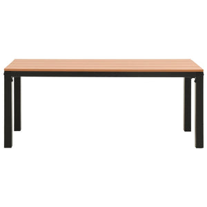 Gartenbank 110 cm Stahl und WPC Braun und Schwarz
