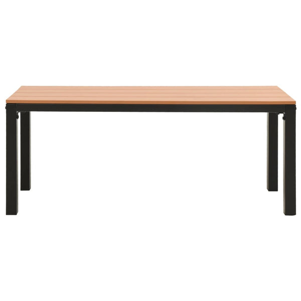 Gartenbank 110 cm Stahl und WPC Braun und Schwarz