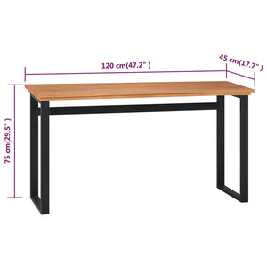 vidaXL Desk 120x45x75 cm Solid Teak Wood