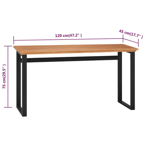 vidaXL Desk 120x45x75 cm Solid Teak Wood